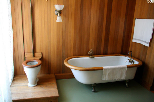 Bathroom at Bidwell Mansion house museum. Chico, CA.