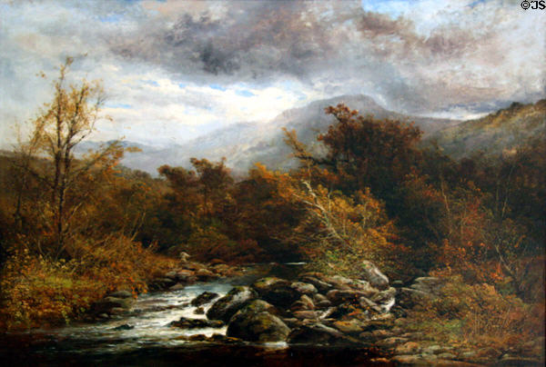 California mountain scene painting at Bidwell Mansion house museum. Chico, CA.