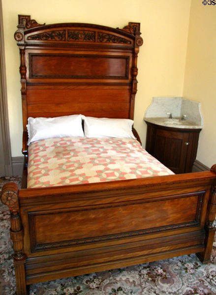Bedroom at Bidwell Mansion house museum. Chico, CA.
