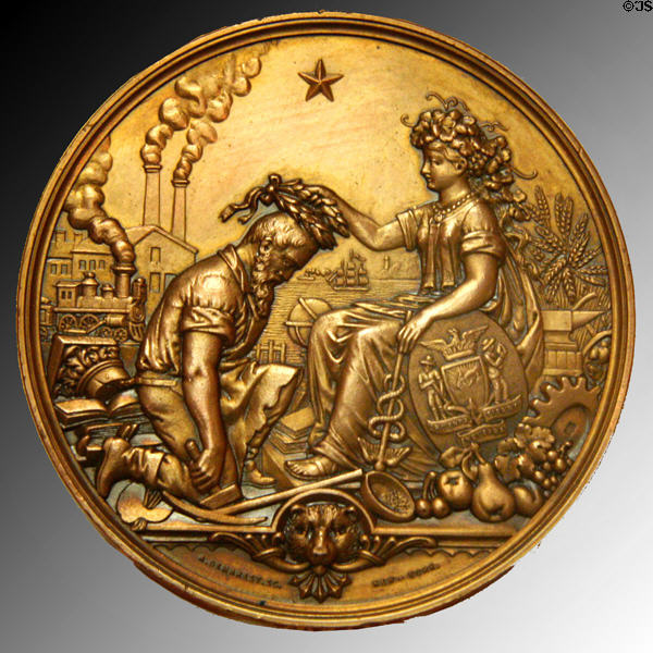 Medal awarded by Mechanics Institute at San Francisco exhibition (1877) at Bidwell Mansion house museum. Chico, CA.