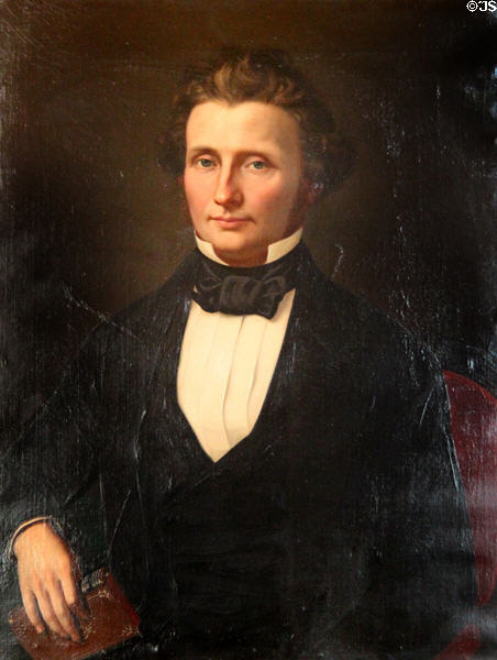 Portrait of Enoch Pardee (1826-96) who made his fortune during California Gold Rush at Pardee Home Museum. Oakland, CA.