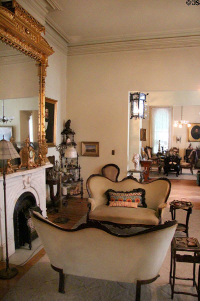Main parlor looking to music parlor at Pardee Home Museum. Oakland, CA.