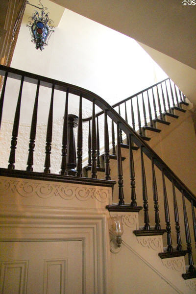 Hall staircase at Pardee Home Museum. Oakland, CA.