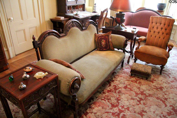Sofa in back parlor at Pardee Home Museum. Oakland, CA.