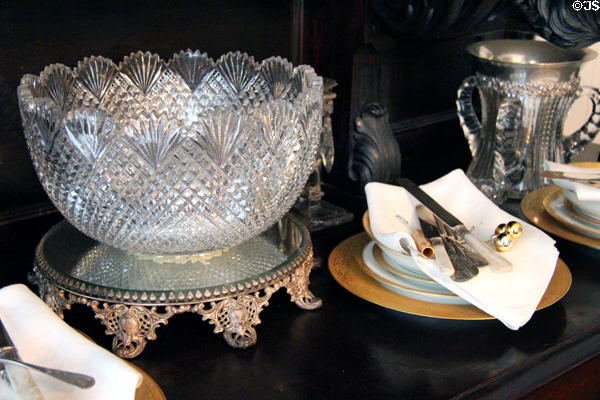 Cut-glass bowl in dining room at Pardee Home Museum. Oakland, CA.
