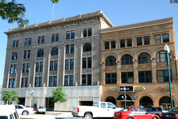 Mining Exchange & Independence (now Tri Luna Events Center) buildings on East Pikes Peak Mall. Colorado Springs, CO.