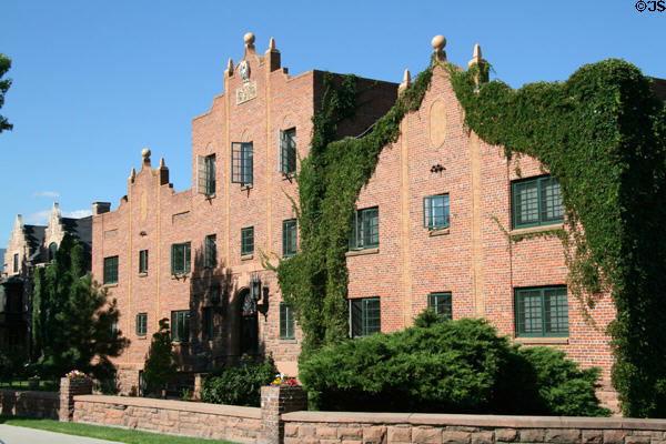 Tudor style apartment block on North Cascade Ave. near Colorado Springs Fine Arts Center. Colorado Springs, CO.