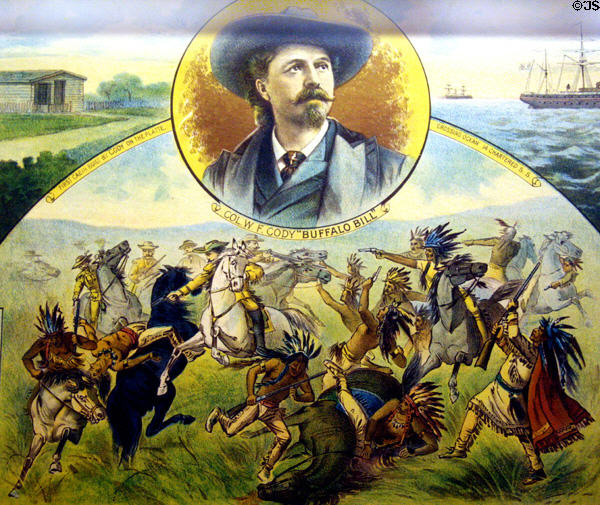 Scene of Cody as Indian fighter at Buffalo Bill Museum. Lookout Mountain, CO.