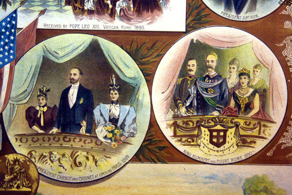 Scene of Cody meeting French & Italian Heads of State at Buffalo Bill Museum. Lookout Mountain, CO.