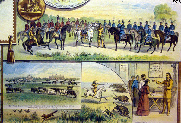 Scene of Cody entertaining royalty & at his ranch at Buffalo Bill Museum. Lookout Mountain, CO.