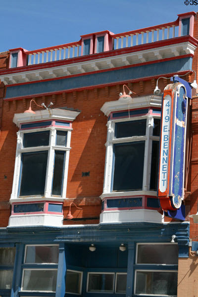 Bay windows of 419 E. Bennett Ave. now Old Chicago Casino. Cripple Creek, CO.