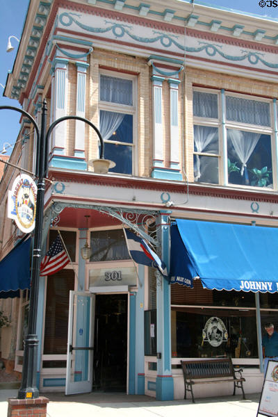 Corner entrance of Becker & Nolan block (1896). Cripple Creek, CO.