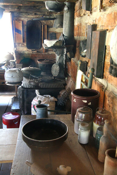 Cooking stove in Stage Coach Inn at South Park City. Fairplay, CO.