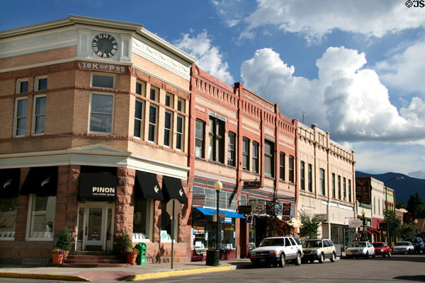 Knights of Pythias (1895) & other heritage buildings along F Street. Salida, CO.