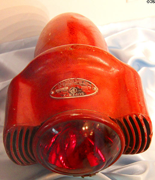Siren with flashing light in fire museum at Miramont Castle. Manitou Springs, CO.