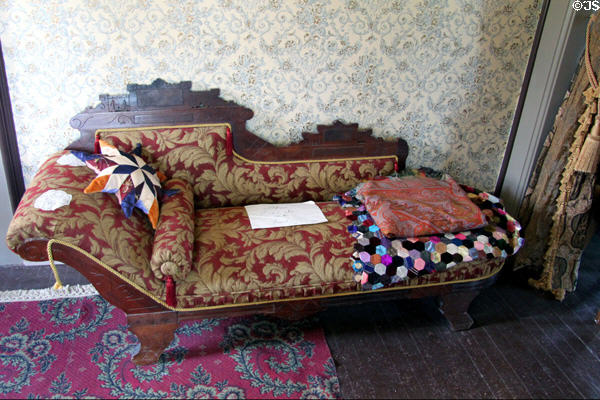 Reclining couch in Chambers Home at Rock Ledge Ranch Historic Site. Colorado Springs, CO.