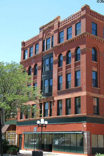 Masonic Building with bow front (1891) (207-11 N. Main St.). Pueblo, CO. Style: Victorian. Architect: Francis W. Cooper. On National Register.