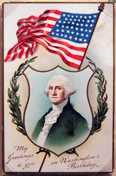 Washington's Birthday greetings card (c1908-11) at Santa Fe Trail Museum. Trinidad, CO.