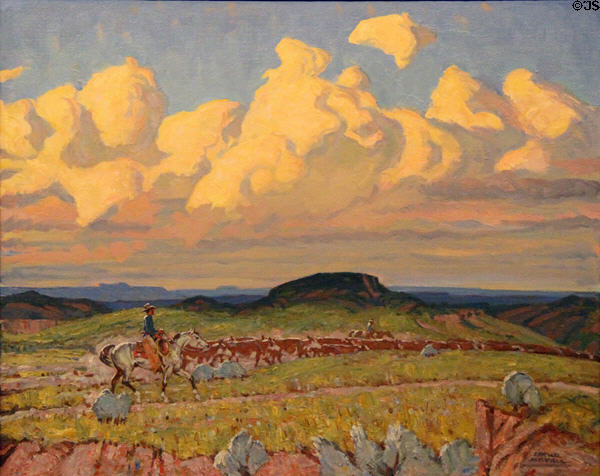 The Trailhead, Evening painting by Arthur Roy Mitchell at A.R. Mitchell Museum of Western Art. Trinidad, CO.