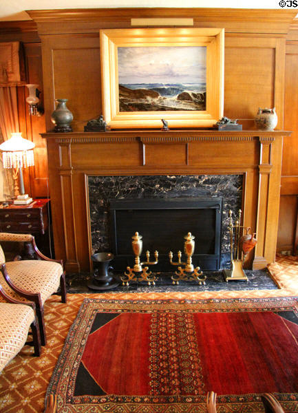 James McNeill Whistler painting (1862) over library fireplace at Hill-Stead Museum. Farmington, CT.
