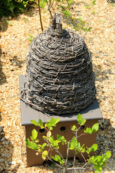 Woven basket beehive at Stanley-Whitman House. Farmington, CT.
