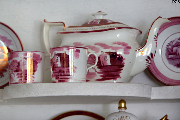 Lusterware teapot owned by Oliver Ellsworth at his Homestead Museum. Windsor, CT.