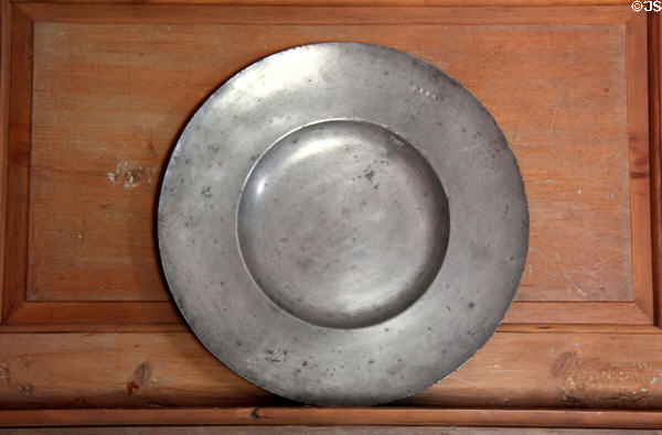 Pewter plate at Phelps-Hathaway House. Suffield, CT.