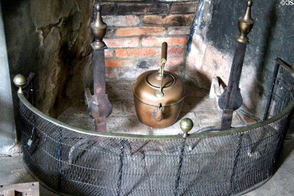 Fireplace hearth at Thankful Arnold House. Haddam, CT.