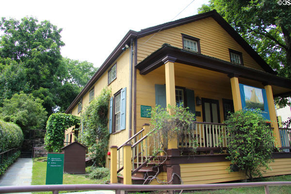 Surviving commercial building (1805) (later a Post Office) which stands beside Bush Holley House & serves as its administration offices. Cos Cob, CT.