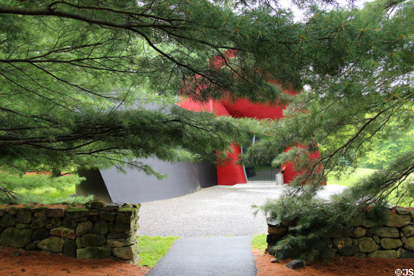 Da Monsta reception center at Philip Johnson Glass House was designed by architect to orient visitors, but is no longer used for purpose. New Canaan, CT.