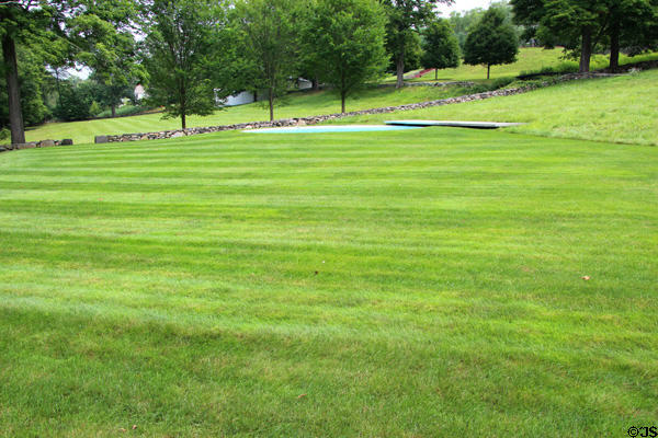 Swimming pool (c1955) on pasture outside Philip Johnson Glass House. New Canaan, CT.