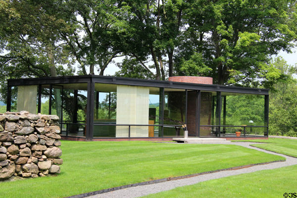 Philip Johnson Glass House (c1949). New Canaan, CT. Architect: Philip Johnson.