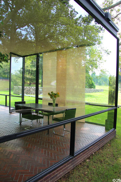 Dining corner of Philip Johnson Glass House. New Canaan, CT.