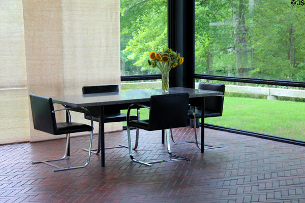 Dining corner of Philip Johnson Glass House. New Canaan, CT.