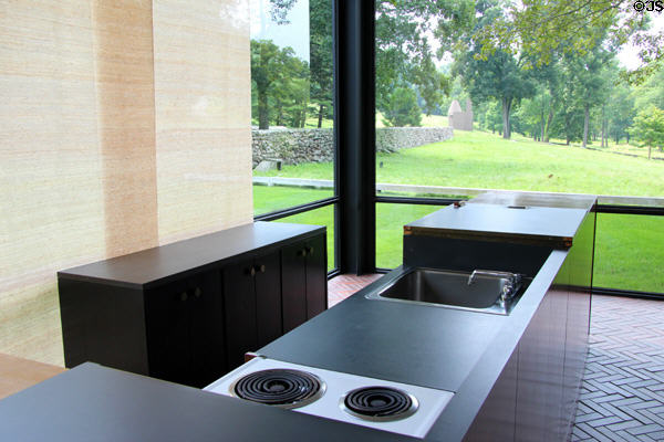 Kitchen counter at Philip Johnson Glass House. New Canaan, CT.