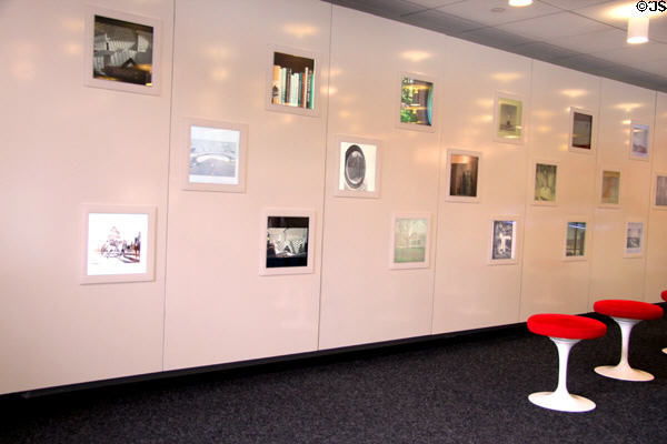 Background displays at Philip Johnson Glass House reception center. New Canaan, CT.