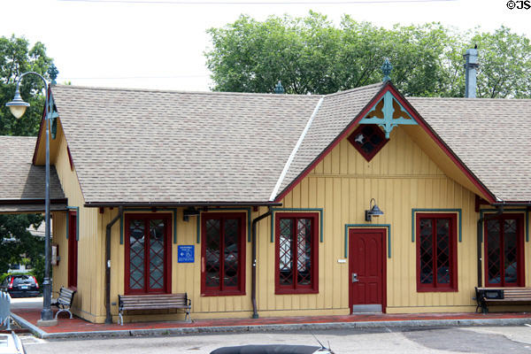 New Canaan rail station across street from Philip Johnson Glass House reception center. New Canaan, CT.