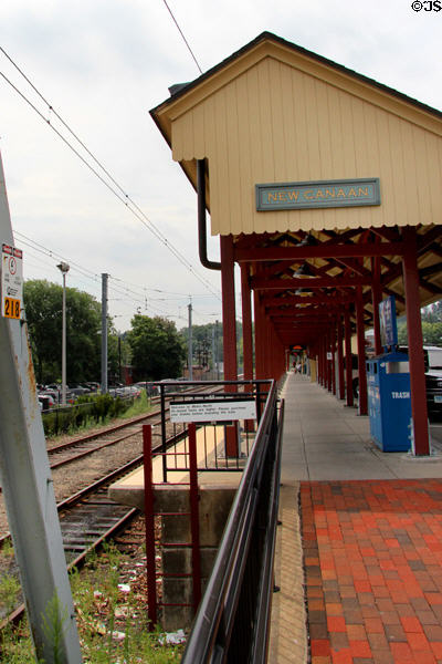 New Canaan rail station across street from Philip Johnson Glass House reception center. New Canaan, CT.