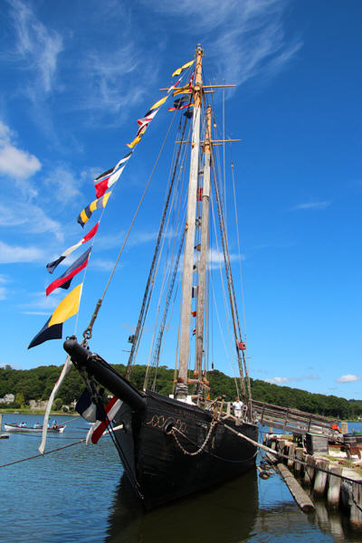 LA Dunton (1921) fishing schooner built Essex, MA at Mystic Seaport. Mystic, CT. On National Register.