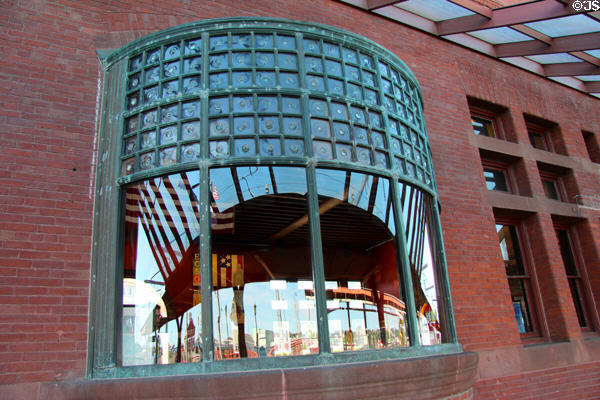 New London Union Station modern window. New London, CT.