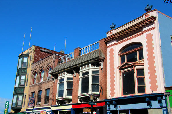 Victorian buildings along Bank St. off Union Plaza. New London, CT.