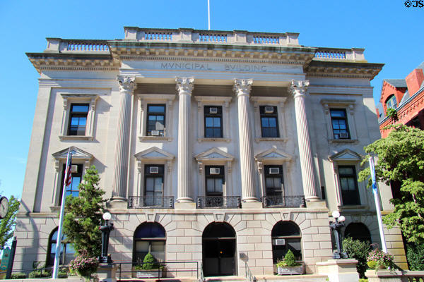 New London Municipal Building exterior transformed early 1900s by James Sweeney over (1856) structure. New London, CT.