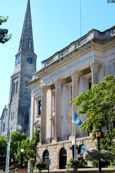 New London Municipal Building & First Congregational Church on Union St. New London, CT.
