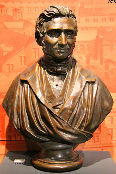 Bust of Charles Goodyear, vulcanized rubber in Naugatuck in 1842 at Mattatuck Museum. Waterbury, CT.