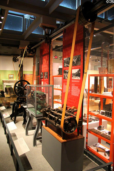 Waterbury metal industry equipment at Mattatuck Museum. Waterbury, CT.
