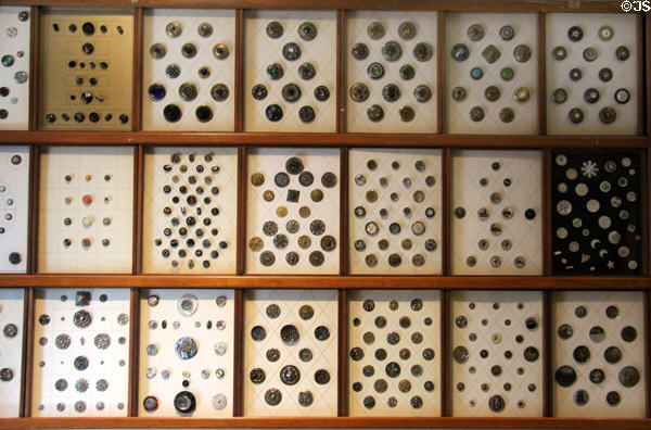 Button Gallery collection at Mattatuck Museum. Waterbury, CT.