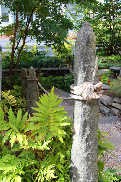 Native religious or marker stones moved to Judson House. Stratford, CT.