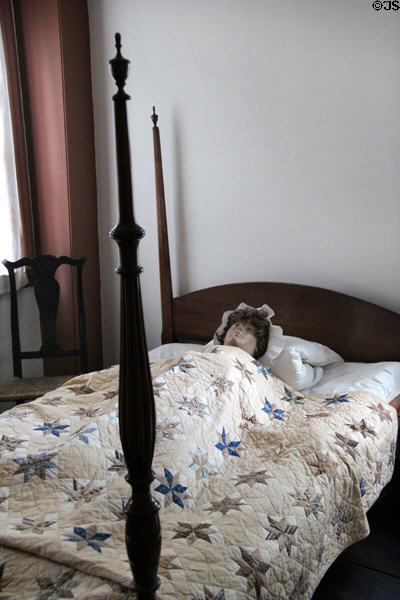 Bed & quilt hand-made for Judson family at Judson House. Stratford, CT.