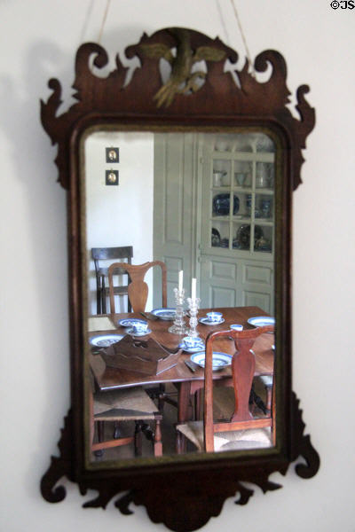 Dining room looking glass at Judson House. Stratford, CT.