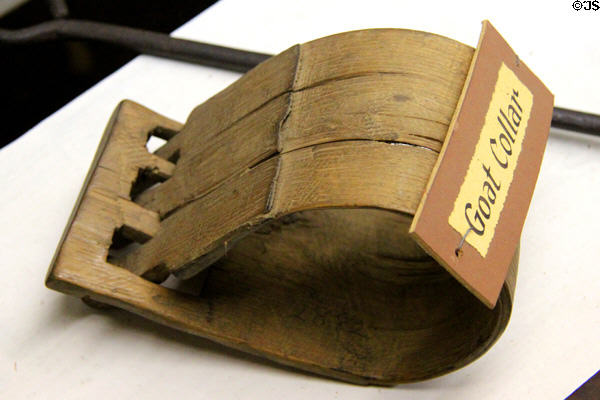 Antique bent-wood interlocking goat collar at Judson House. Stratford, CT.